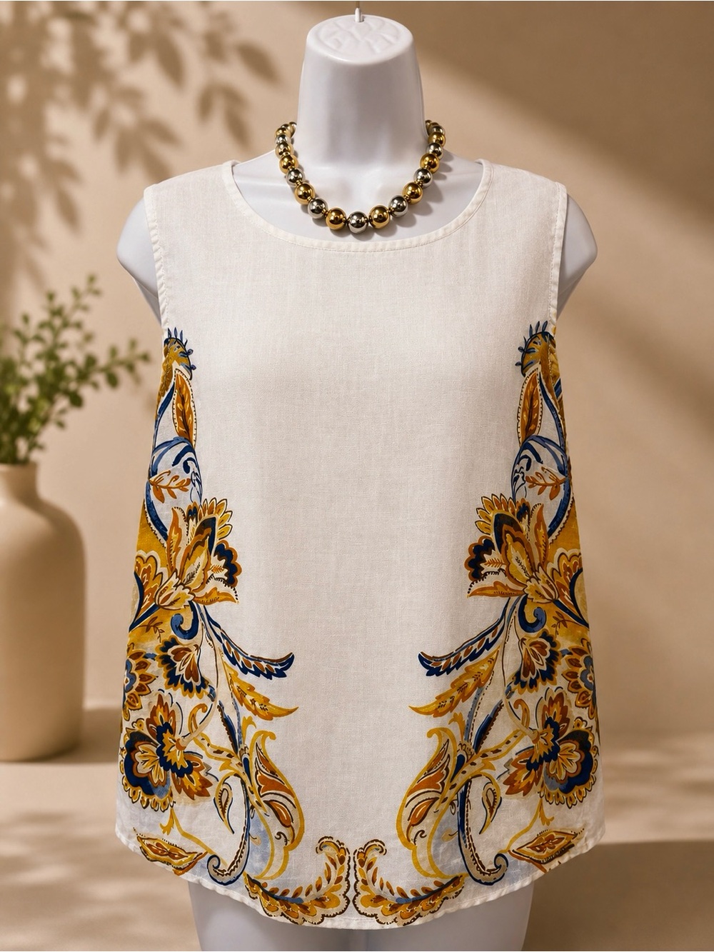 Joie - Women’s Light Blue Sleeveless Linen Top